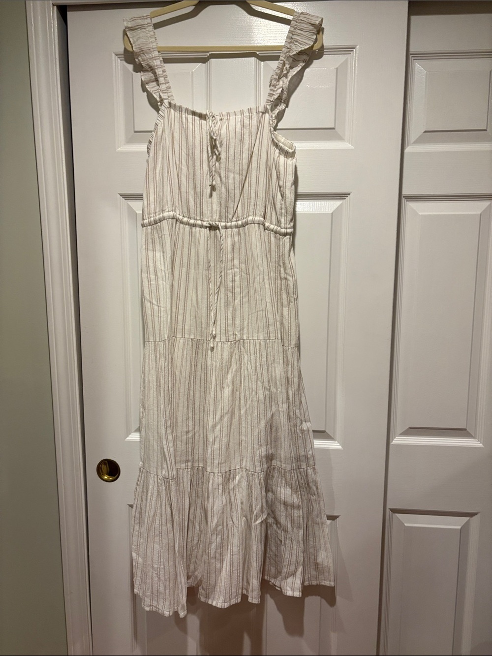 Z Supply ivory and light brown striped maxi dress. EUC.